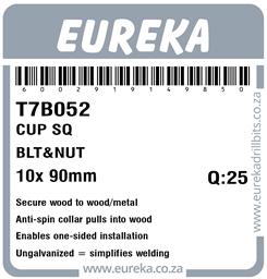 T7B052 - Cup Square Bolt & Nut -T7B052_Label_T
